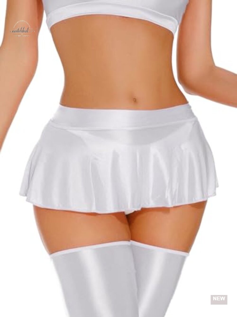 Shiny Metallic Pleated Mini Skirt Sheer See Through Club Party Cosplay